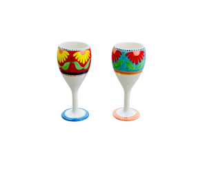 Denville Floral Wine Glass Set