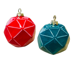 Denville Jewel Toned Faceted Ornament